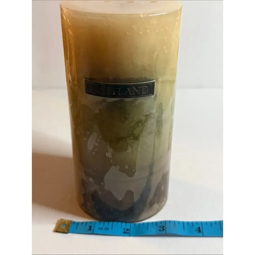 Ashland Multitone Neutral Pillar Candle in Cream and Brown